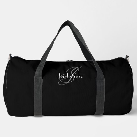 Geschenk für ihn Moderne Monogram Cool Classic Bla Duffle Bag (Vorderseite)
