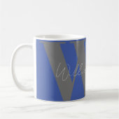 Geschenk für ihn Monogram Name blau grau stylische Kaffeetasse (Links)