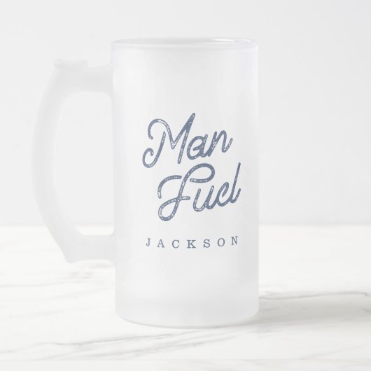 Geschenk für ihn | Stylish Man Fuel Custom Geschen Mattglas Bierglas (Links)