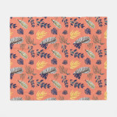 Geschenk für ihr Zuhause & Leaf-Muster Fleecedecke (Vorderseite (Horizontal))