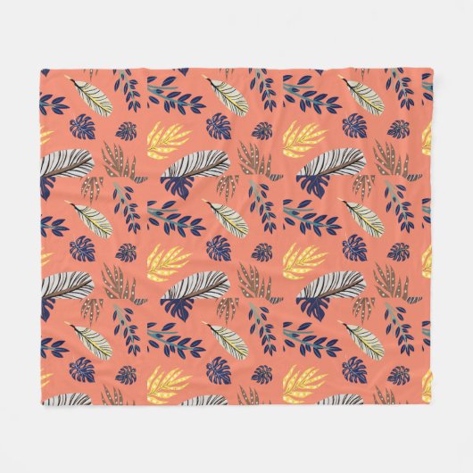 Geschenk für ihr Zuhause & Leaf-Muster Fleecedecke (Vorderseite (Horizontal))