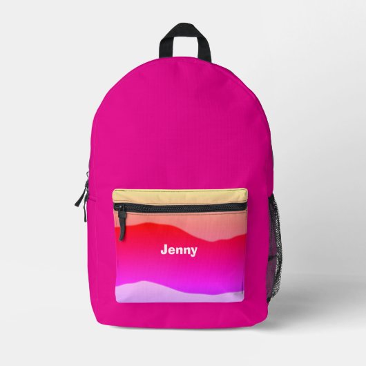 Geschenk für ihren Skriptnamen Boho Chic rustikal Bedruckter Rucksack (Vorderseite)