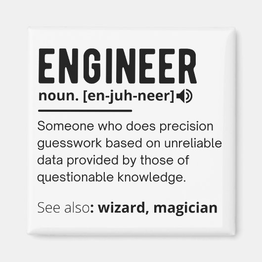 Geschenk für Ingenieurdefinitionen Magnet (Vorne)