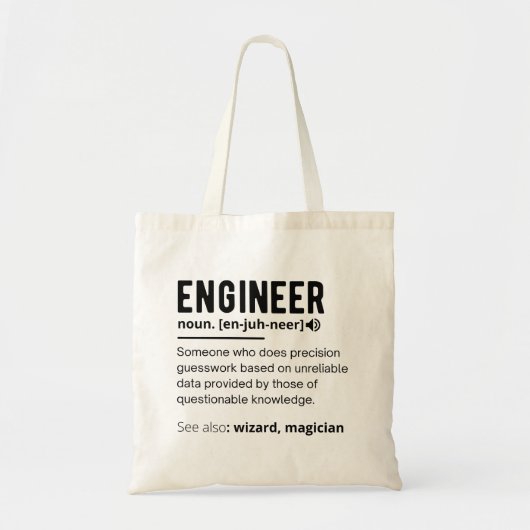 Geschenk für Ingenieurdefinitionen Tragetasche (Vorne)