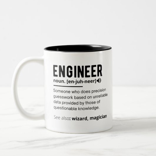 Geschenk für Ingenieurdefinitionen Zweifarbige Tasse (Links)