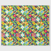 Geschenk für Jeden Anlaß mit farbenfroher Geometri Geschenkpapier (Flach)