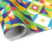 Geschenk für Jeden Anlaß mit farbenfroher Geometri Geschenkpapier (Rolleneckpunkt)