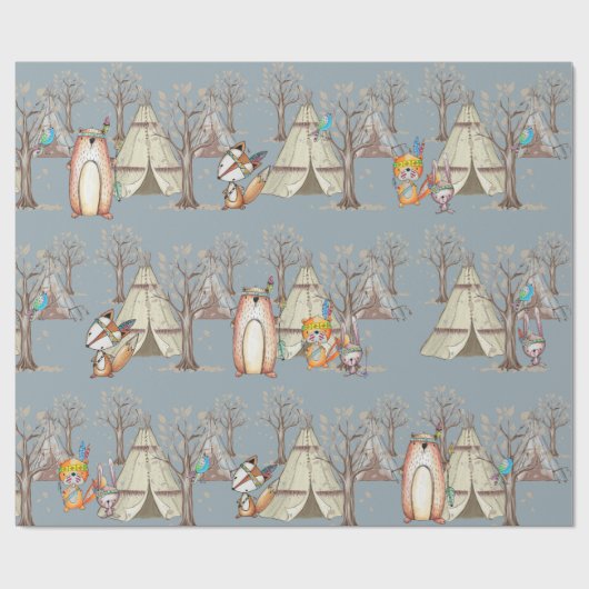 Geschenk für junge Waldtiere Geschenkpapier (Flach)