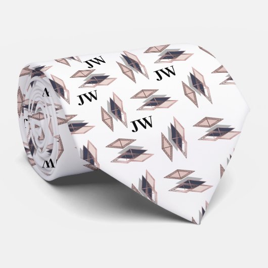 Geschenk für JW-Ältere schwarz-weiß abstrakt JW.or Krawatte (Gerollt)