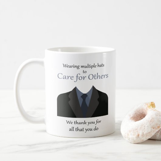 Geschenk für JW-Älteste personalisierter Name Coff Kaffeetasse (Mit Donut)