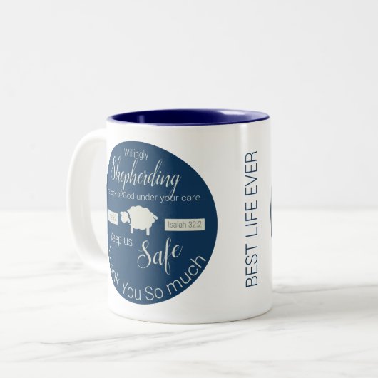 Geschenk für JW-Älteste personalisierter Name, Gem Zweifarbige Tasse (Vorderseite Links)