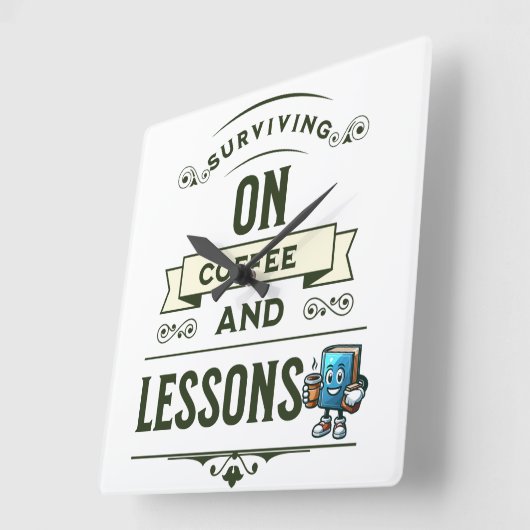 Geschenk für Kaffeeliebte Lehrer Quadratische Wanduhr (Winkel)