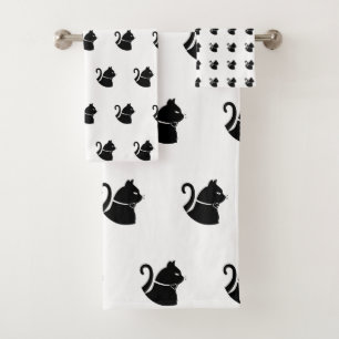 Geschenk für Katzenliebhaber Badhandtuch Set