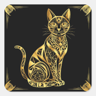 ✨ Geschenk für Katzenliebhaber zur persönlichen De Quadratischer Aufkleber