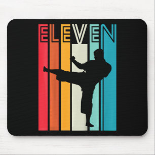 Geschenk für Kinder zum 11. Geburtstag Karate Retr Mousepad