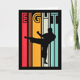 Geschenk für Kinder zum 8. Geburtstag Karate Retro Karte