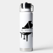 Geschenk für Klavierlehrer Flügel Trinkflasche (Hinten)