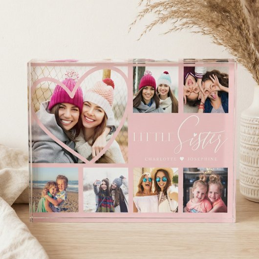 Geschenk für kleine Schwester 7 Foto Collage Herz 