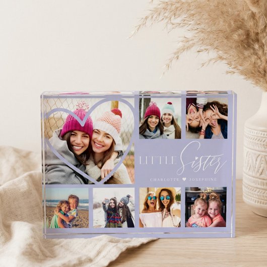 Geschenk für kleine Schwester 7 Foto Collage Herz 