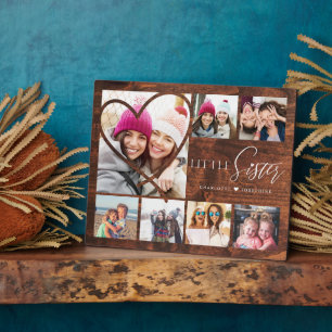 Geschenk für kleine Schwester 7 Foto Collage Holz  Fotoplatte