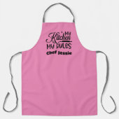 Geschenk für Koch Meine Küche Meine Regeln Rosa Ma Schürze (Vorderseite)