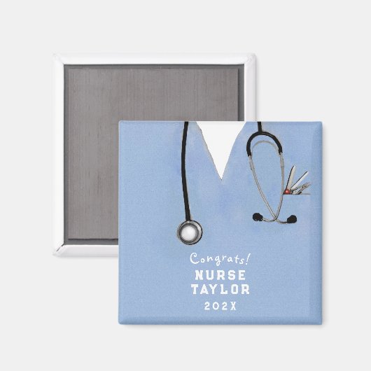 Geschenk für Krankenpfleger und Abschluss Magnet (Vorderseite/Rückseite)