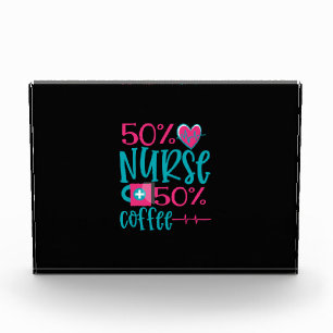Geschenk für Krankenschwester   50 Nurse 50 Kaffee Fotoblock