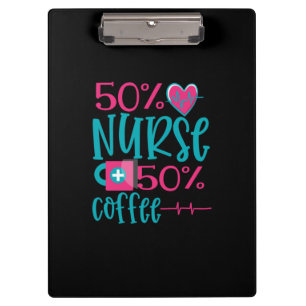 Geschenk für Krankenschwester   50 Nurse 50 Kaffee Klemmbrett