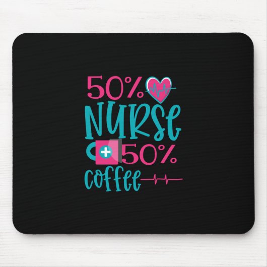 Geschenk für Krankenschwester | 50 Nurse 50 Kaffee Mousepad (Vorne)