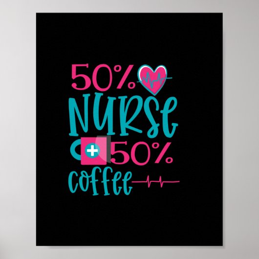 Geschenk für Krankenschwester | 50 Nurse 50 Kaffee Poster (Vorne)