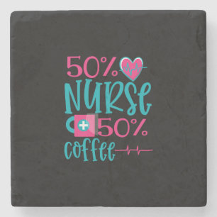 Geschenk für Krankenschwester 50 Nurse 50 Kaffee Steinuntersetzer