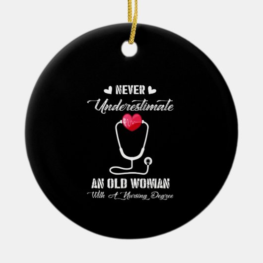 Geschenk für Krankenschwester | Ältere Frauen in d Keramik Ornament (Vorne)