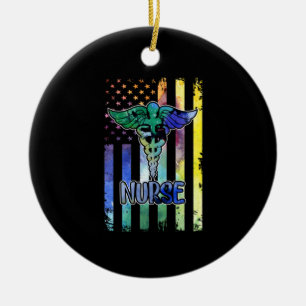 Geschenk für Krankenschwester Amische Flagge Keramik Ornament