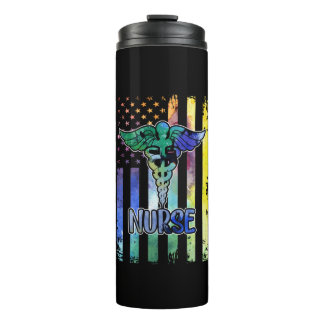 Geschenk für Krankenschwester | Amische Flagge Thermosbecher
