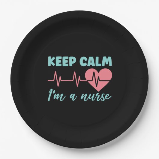 Geschenk für Krankenschwester | Behalten Ruhe Ich  Pappteller (Vorderseite)