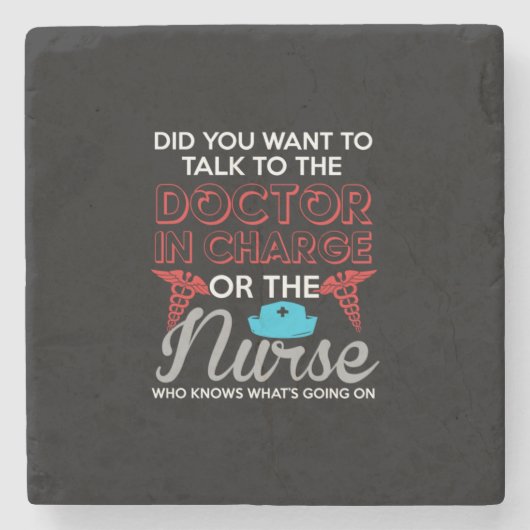 Geschenk für Krankenschwester | Der verantwortlich Steinuntersetzer (Vorderseite)