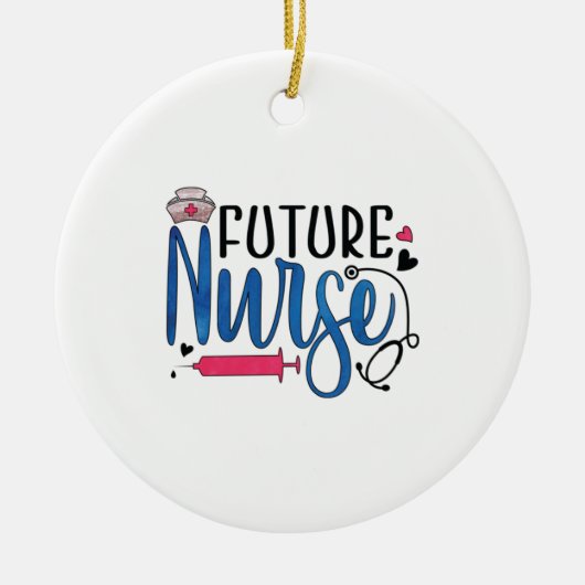 Geschenk für Krankenschwester | Future Nurse Keramik Ornament (Vorne)