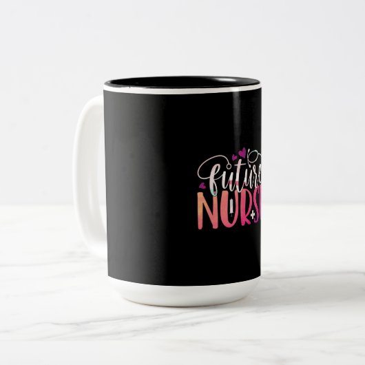 Geschenk für Krankenschwester | Future Nurse Zweifarbige Tasse (Vorderseite Links)