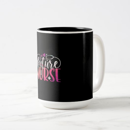 Geschenk für Krankenschwester | Future Nurse Zweifarbige Tasse (VorderseiteRechts)