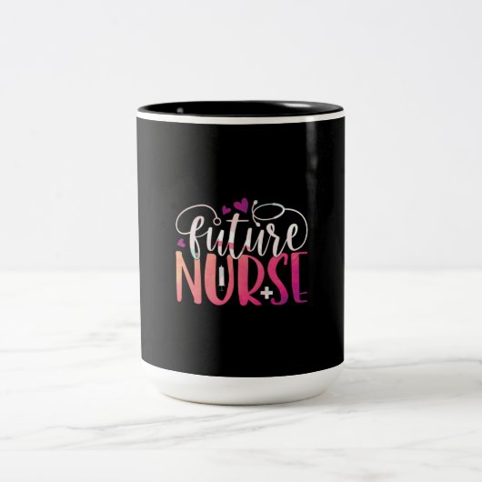 Geschenk für Krankenschwester | Future Nurse Zweifarbige Tasse (Mittel)