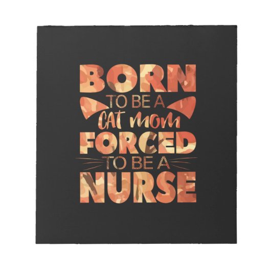 Geschenk für Krankenschwester | Geboren als Katzen Notizblock (Vorderseite)