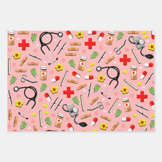 Geschenk für Krankenschwester Geschenkpapier Set (Vorderseite 3)