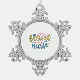 Geschenk für Krankenschwester Gesegnete Krankens Schneeflocken Zinn-Ornament