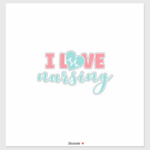 Geschenk für Krankenschwester   I Liebe Pflege Aufkleber