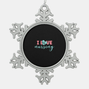 Geschenk für Krankenschwester I Liebe Pflege Schneeflocken Zinn-Ornament