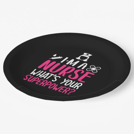 Geschenk für Krankenschwester | Ich bin eine Krank Pappteller (Schrägansicht)