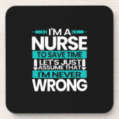 Geschenk für Krankenschwester | Ich bin Krankensch Getränkeuntersetzer (Vorderseite)