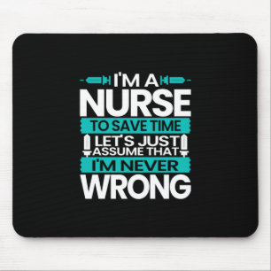 Geschenk für Krankenschwester Ich bin Krankensch Mousepad