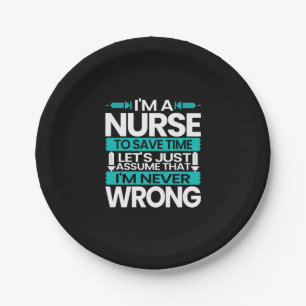 Geschenk für Krankenschwester Ich bin Krankensch Pappteller