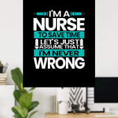 Geschenk für Krankenschwester | Ich bin Krankensch Poster (Heimbüro)